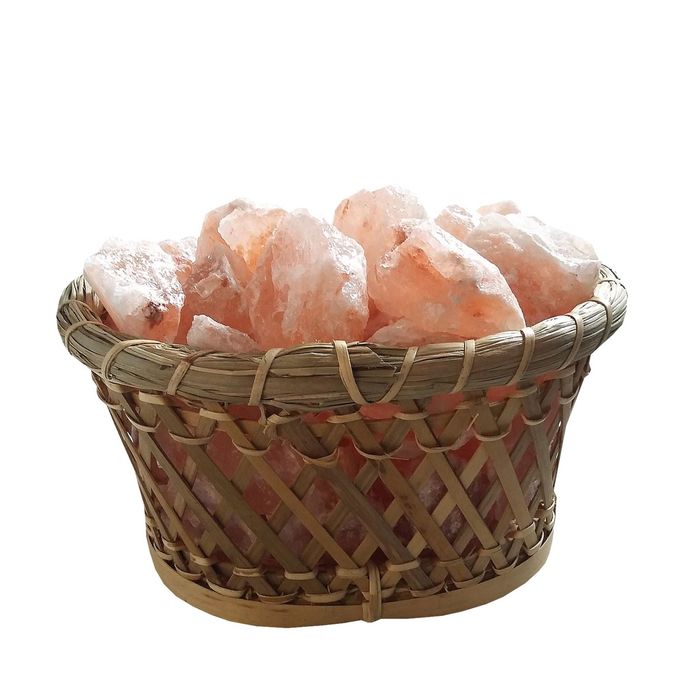 Светильник "Лукошко" 2-3кг Пакистанская красная соль 18х20х17см