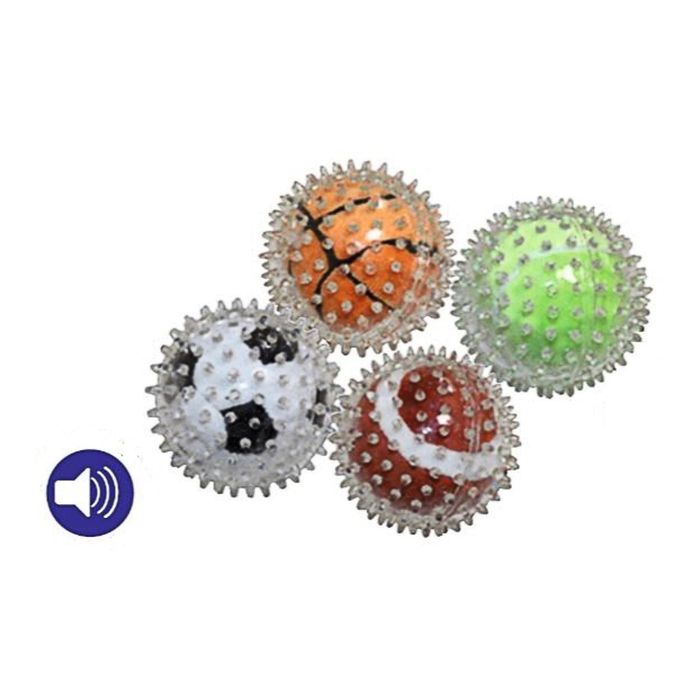 Игрушка для собак "Мяч с пупыр. Спортивные мячи", со звук., диам.9 см, термопласт.резина, в ассортим