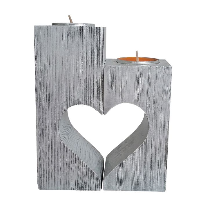 Подсвечник со свечой "Романтика" прованс 14х12х6 см d=4 см