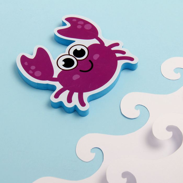 Наклейки в ванную из EVA «Морские жители» + сетка для хранения игрушек на присосках