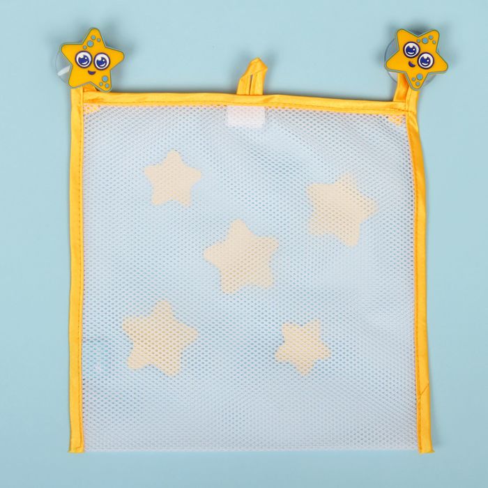 Наклейки в ванную из EVA «Морские жители» + сетка для хранения игрушек на присосках