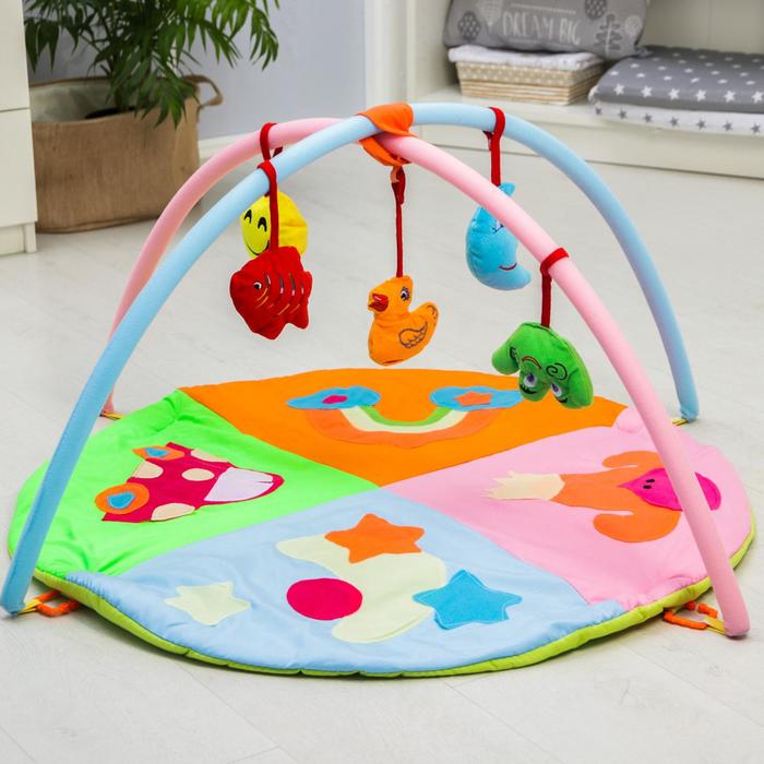 Коврик развивающий с дугами «Путешествие», 5 игрушек