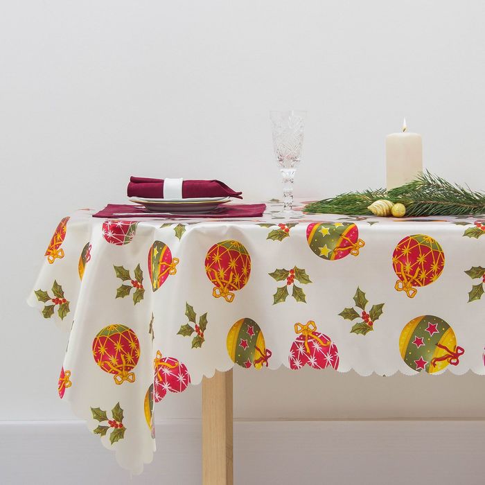 Скатерть "Collorista" Новогодние шары 110*140 см, 100% п/э