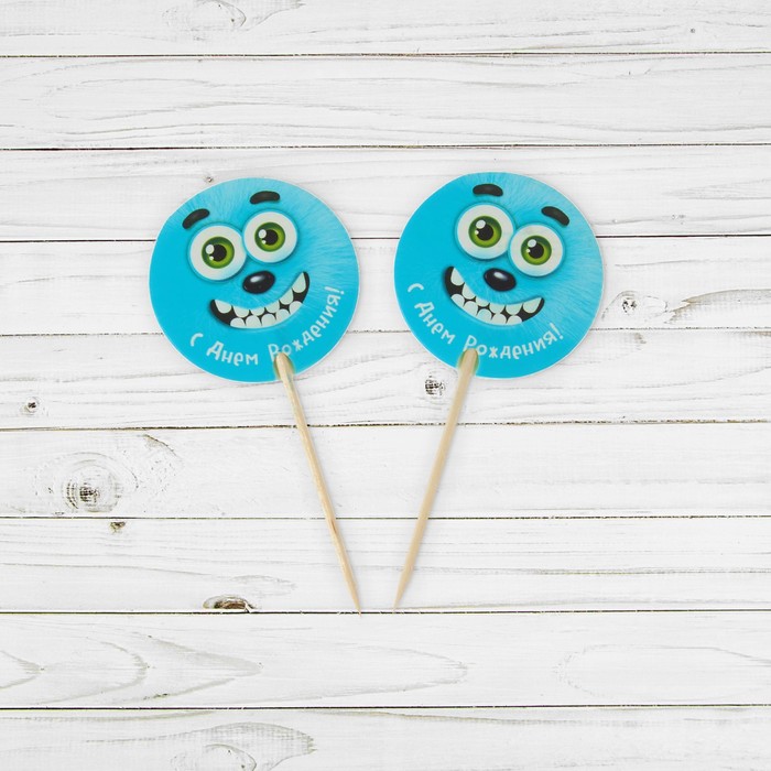 Шпажки "С Днем Рождения"монстрик (набор 12шт)