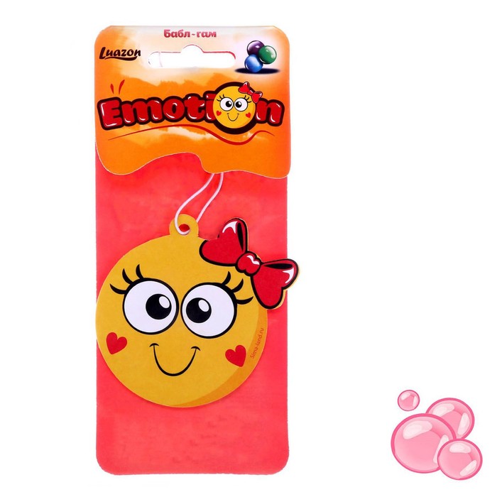 Ароматизатор в авто смайлы "Девочка", бабл гам