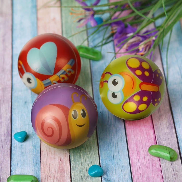 Мяч мягкий "Насекомые" 6,3 см, виды МИКС