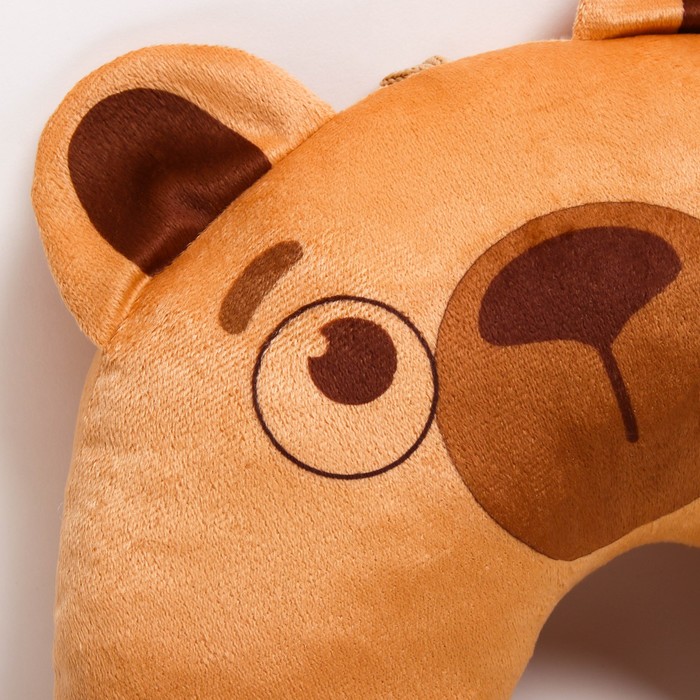 Подушка дорожная детская «Медвежонок» для шеи, цвет бежевый