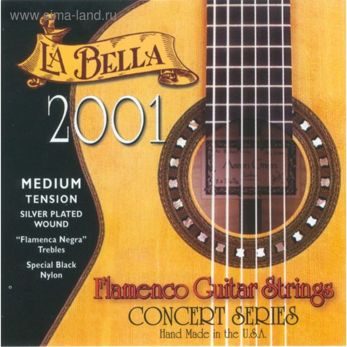 фото Струны для классической гитары la bella 2001fm 2001 flamenco medium tension