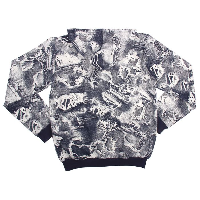 Джемпер-толстовка мужской с капюшоном 3038 цвет черный, р-р 3XL