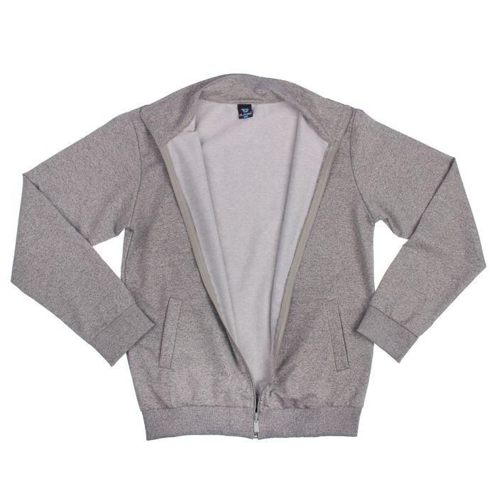 Джемпер-толстовка мужской на молнии 3050 цвет серый меланж, р-р 3XL