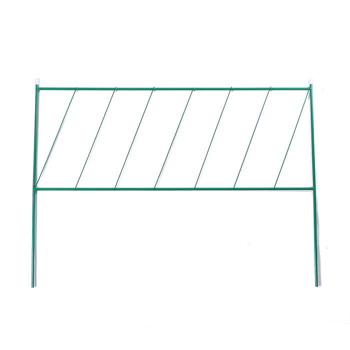 Ограждение декоративное, 53 х 500 см, 5 секций, металл, зелёное, «Линия»