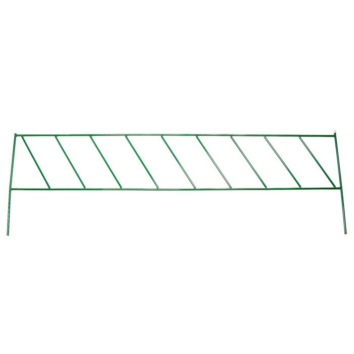 Ограждение декоративное, 60 х 935 см, 5 секций, металл, зелёное, «Линия»