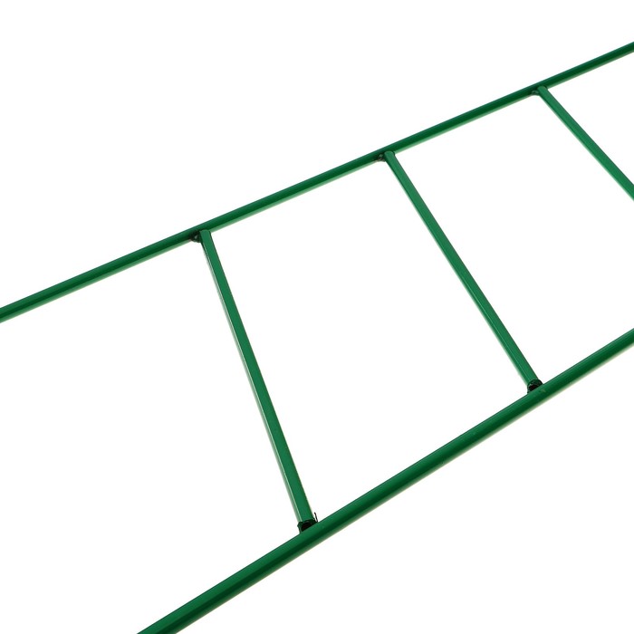 Ограждение декоративное, 60 х 935 см, 5 секций, металл, зелёное, «Линия»