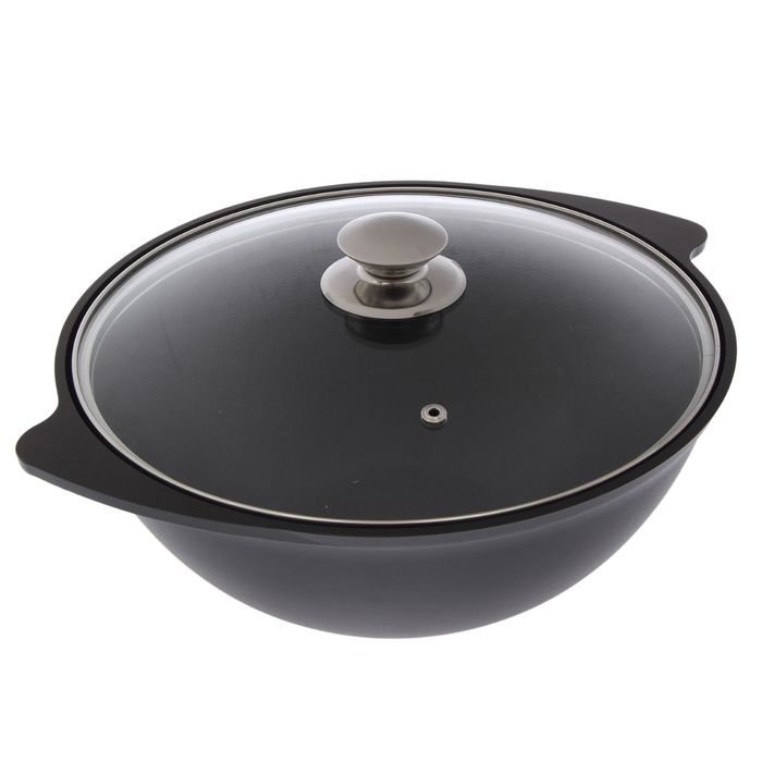 Казан для плова 3,5 л, антипригарное покрытие, стеклянная крышка
