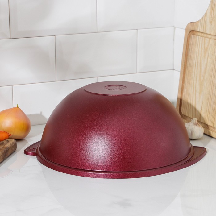 Казан для плова 4,5 л, декоративное покрытие, цвет бордо