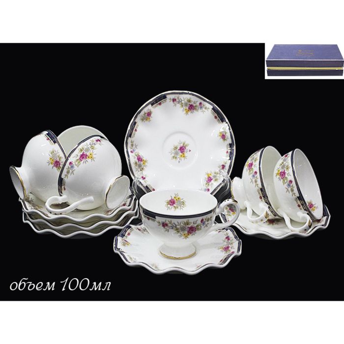 Кофейный набор "Кобальтовый борт", 12 предметов, в подарочной упаковке