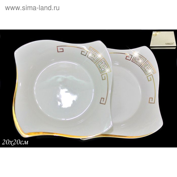 фото Набор из 2 глубоких тарелок givanchi gold, d=20 см, в подарочной упаковке lenardi