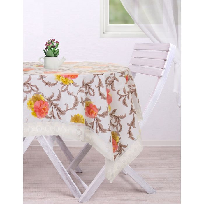 Скатерть с кружевом "Collorista" Органика 137*183 см, пвх на флизелиновой основе