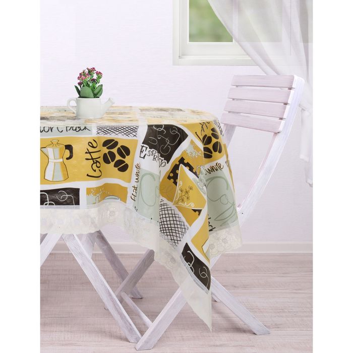 Скатерть "Collorista" Кофе 137*183 см, пвх на флизелиновой основе