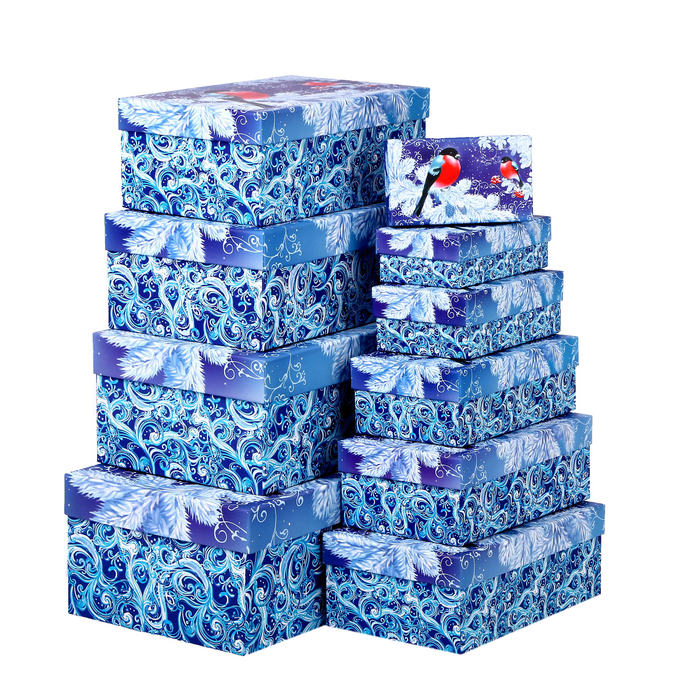 Набор коробок 10 в 1 "Снегири" (12 х 7 х 4 см - 32,5 х 20 х 12,5 см)