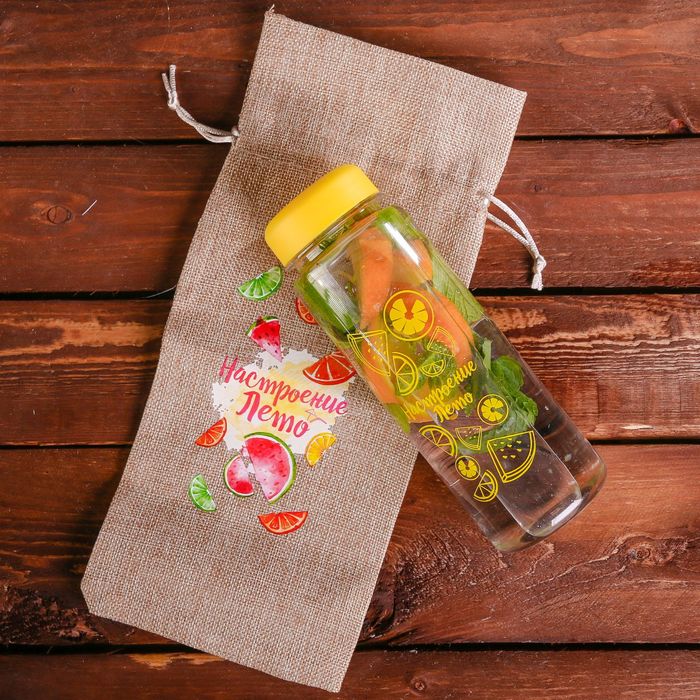 Бутылка для воды в чехле "Настроение лето", 500 мл