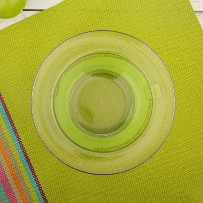 Миска детская на присоске, прозрачная, 280 мл, цвет присоски салатовый