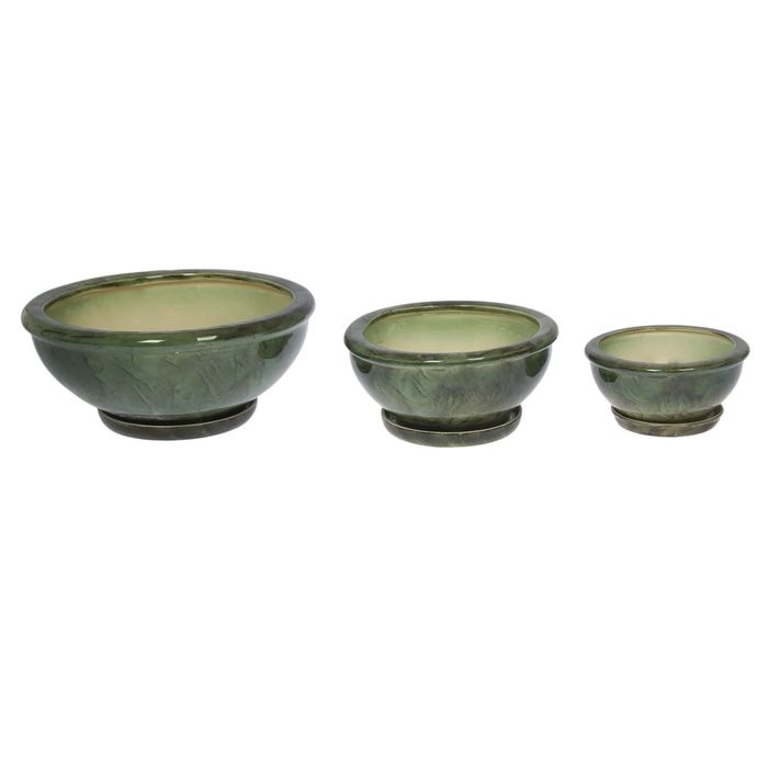Набор горшков 3шт. "Венеция" зеленый