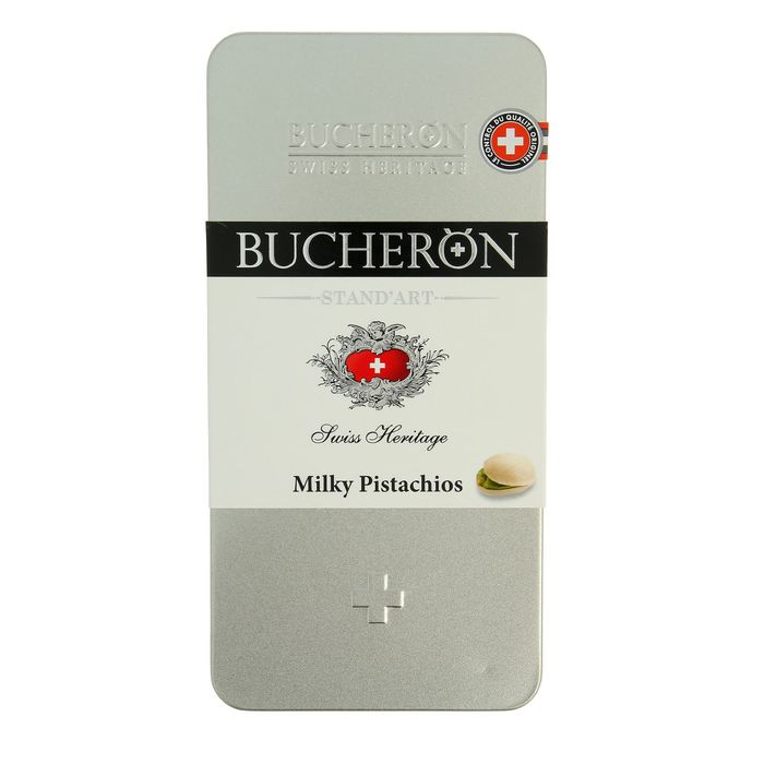 Шоколад "Bucheron" молочный с фисташками в жести 100 гр