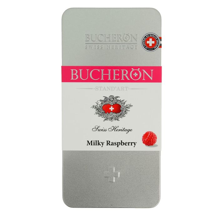 Шоколад "Bucheron" молочный с малиной в жести 100 гр