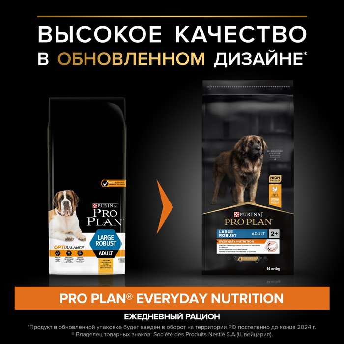 

Сухой корм PRO PLAN для собак крупных пород, мощное тело, 14 кг