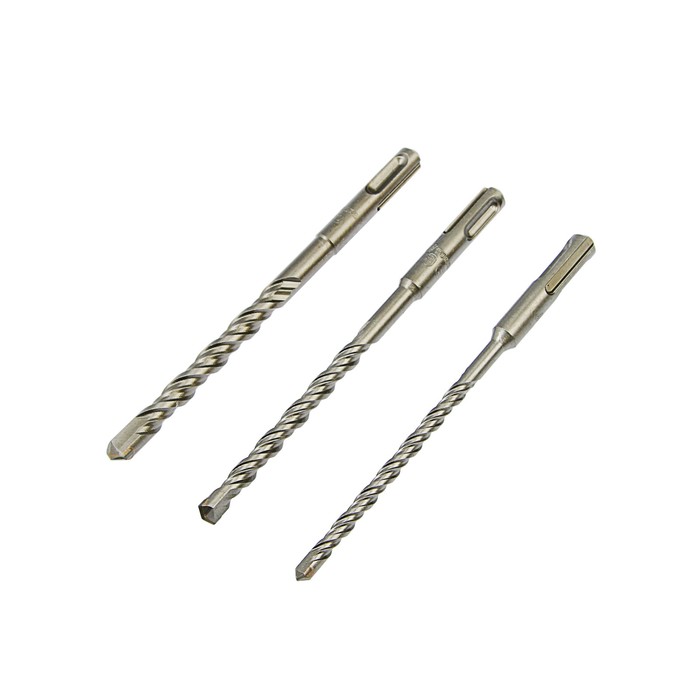 Набор буров по бетону TUNDRA, 3 шт, двойная спираль, SDS-Plus