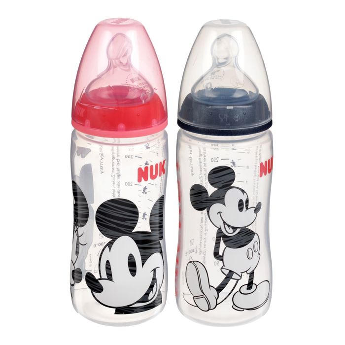 Бутылочка для кормления First Choice Plus Mickey Mouse, размер М, 300 мл, от 6 мес., цвета МИКС