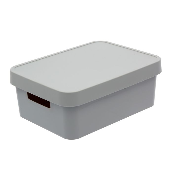 Короб с крышкой 11 л Infinity, цвет серый