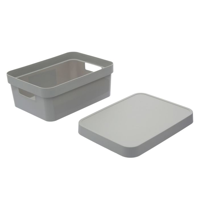 Короб с крышкой 11 л Infinity, цвет серый