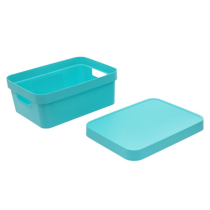 Короб с крышкой 11 л Infinity, цвет бирюзовый