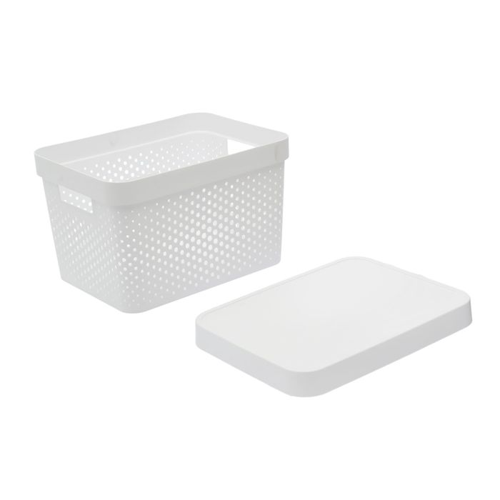 Короб перфорированный с крышкой 17 л Infinity, цвет белый