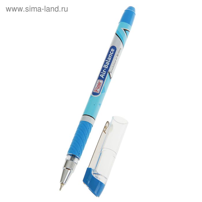 фото Ручка шариковая flair air-balance, узел-игла 0.7 мм, резиновый упор, масляная основа, металлический зажим, стержень синий