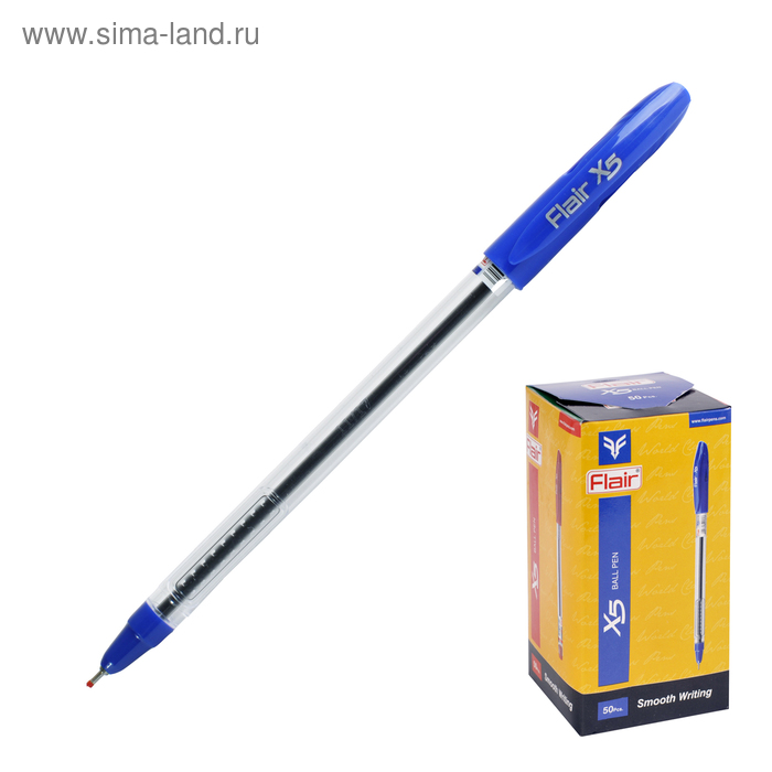 Ручка шариковая Flair X-5, узел-игла 0.7 мм, масляная основа, стержень синий ручка шариковая flair zing узел игла 0 7 мм масляная основа резиновый упор треугольный корпус синий