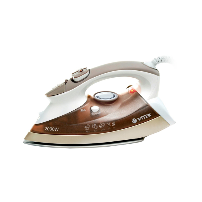 Утюг Vitek VT-1244 BN, 2000 Вт, керамическая подошва, коричневый
