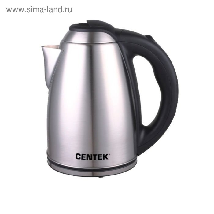 фото Чайник электрический centek ct-0049, металл, 1.8 л, 2200 вт, серебристый