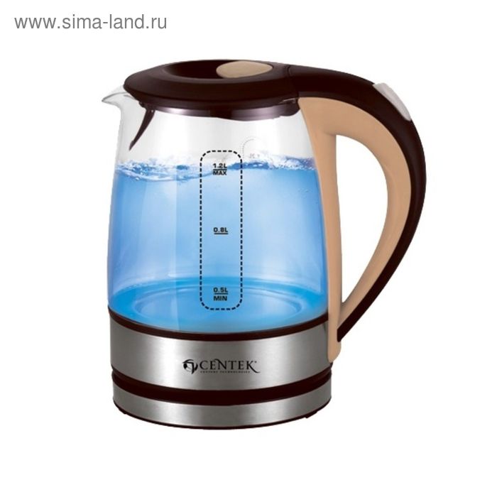 

Чайник электрический Centek CT-0047, 1.2 л, 2200 Вт, коричневый
