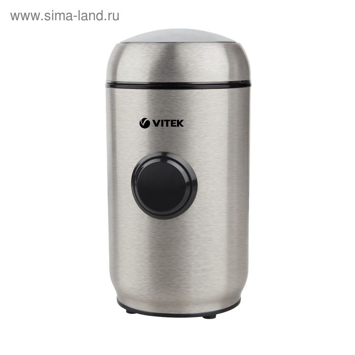 цена Кофемолка Vitek VT-7123 ST, электрическая, 150 Вт, 50 г, серебристая