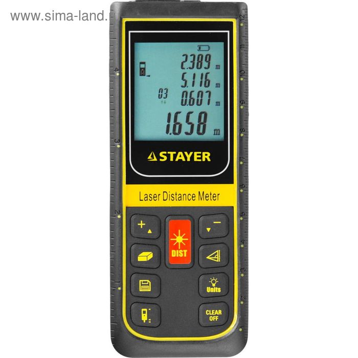 Дальномер STAYER PROFESSIONAL PRO-Control, лазерный, 100 м, точность ± 2 мм