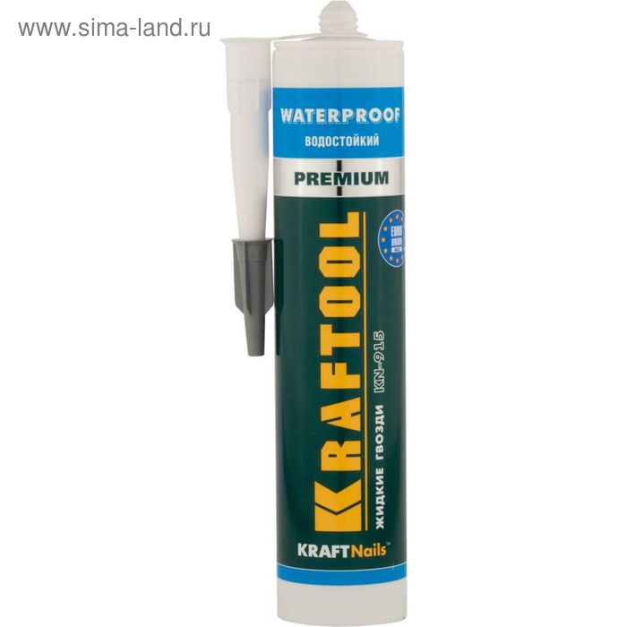 Клей монтажный KRAFTOOL KraftNails Premium KN-915, водостойкий с антисептиком, 310 мл клей монтажный kraftnails premium kn 601 универсальный 310 мл для наружных и внутренних работ kraftool 41341 z01 15483537