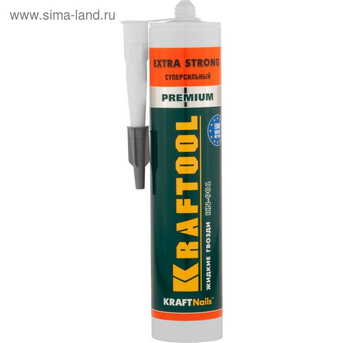 Клей монтажный KRAFTOOL KraftNails Premium KN-901, сверхсильный универсальный, 310мл клей монтажный kraftool kraftnails premium kn 915 водостойкий с антисептиком 310 мл