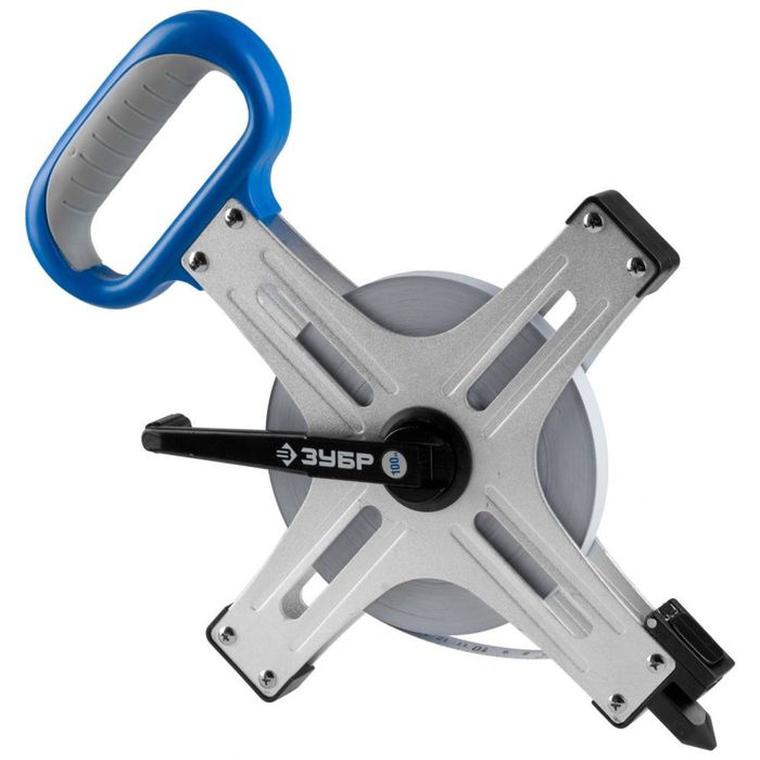 Мерная лента ЗУБР "ЭКСПЕРТ" геодез., стальное полотно с нейлон покрыт, 100м