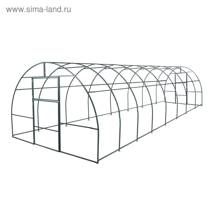 Теплица (каркас), 8 × 3 × 2 м, металл, профиль 20 × 20 мм, шаг дуги 1 м, без поликарбоната