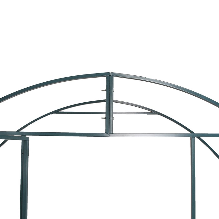 Каркас теплицы, 8 × 3 × 2 м, шаг 1 м, профиль 20 × 20 мм, толщина металла 1 мм, без поликарбоната, половинчатые арки