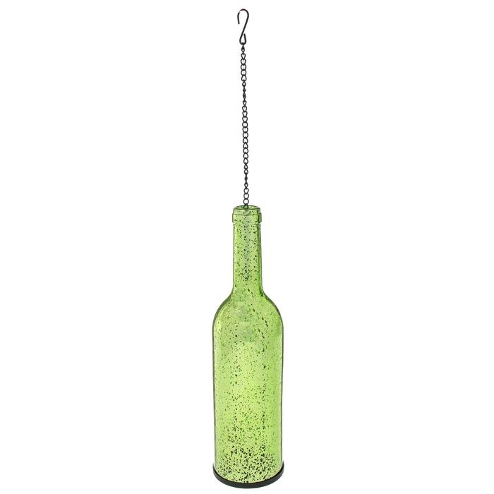 Подсвечник стекло "Бутылка зелёная" 28,5х7,5х7,5 см