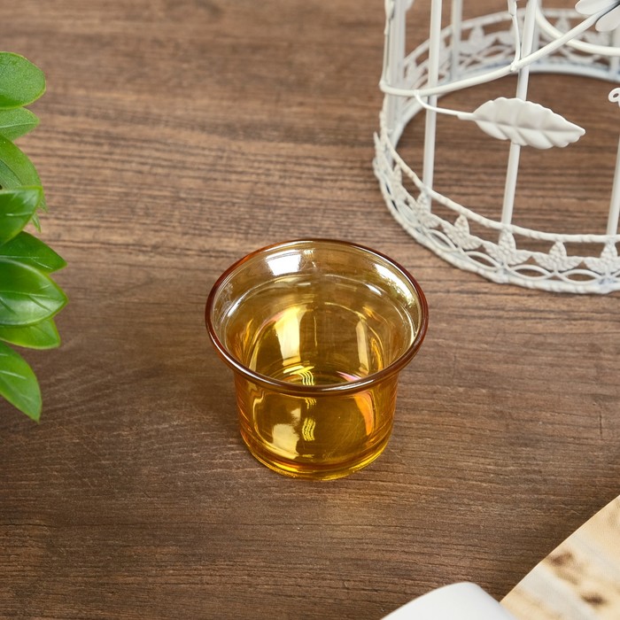 Подсвечник металл 1 свеча "Клетка с птицей. Бабочки и цветы" 25х12х12 см